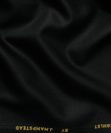 J.Hampstead Men's Terry Rayon Solids 3.75 Meter Unstitched Suiting Fabric (Black)