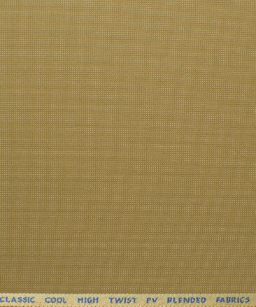 J.Hampstead Men's Polyester Viscose Structured 3.75 Meter Unstitched Suiting Fabric (Fawn Beige)