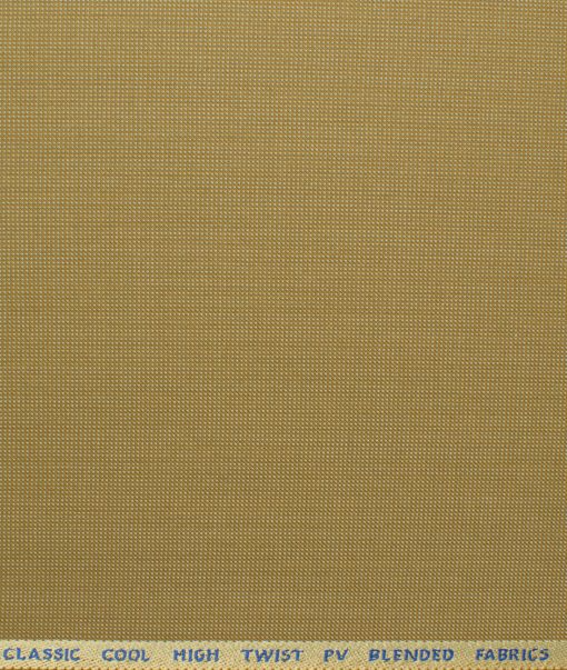 J.Hampstead Men's Polyester Viscose Structured 3.75 Meter Unstitched Suiting Fabric (Fawn Beige)