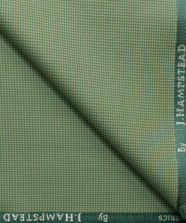 J.Hampstead Men's Polyester Viscose Structured 3.75 Meter Unstitched Suiting Fabric (Fern Green)