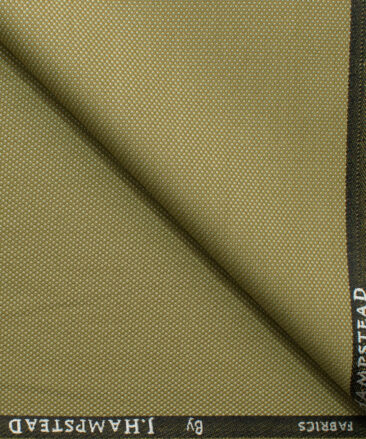 J.Hampstead Men's Polyester Viscose Structured 3.75 Meter Unstitched Suiting Fabric (Beige)