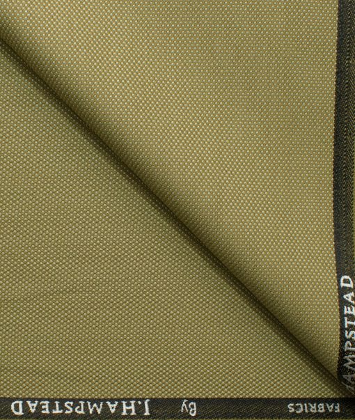 J.Hampstead Men's Polyester Viscose Structured 3.75 Meter Unstitched Suiting Fabric (Beige)