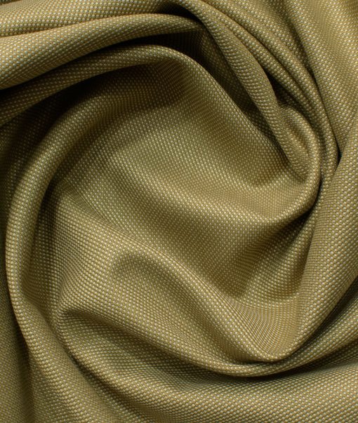 J.Hampstead Men's Polyester Viscose Structured 3.75 Meter Unstitched Suiting Fabric (Tan Beige)