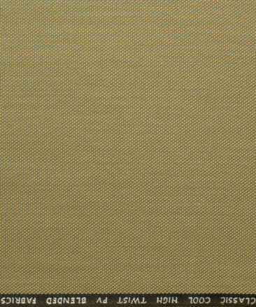 J.Hampstead Men's Polyester Viscose Structured 3.75 Meter Unstitched Suiting Fabric (Tan Beige)