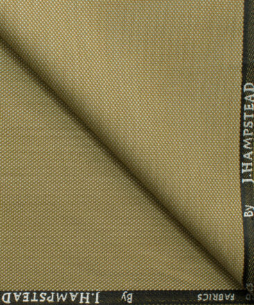 J.Hampstead Men's Polyester Viscose Structured 3.75 Meter Unstitched Suiting Fabric (Tan Beige)