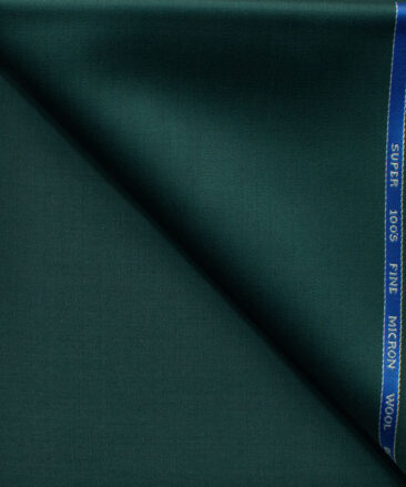 J.Hampstead Men's 45% Wool Solids Super 100's1.30 Meter Unstitched Trouser Fabric (Dark Pine Green)