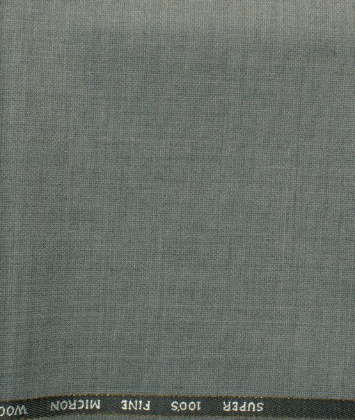 J.Hampstead Men's 45% Wool Structured Super 100's1.30 Meter Unstitched Trouser Fabric (Grey)