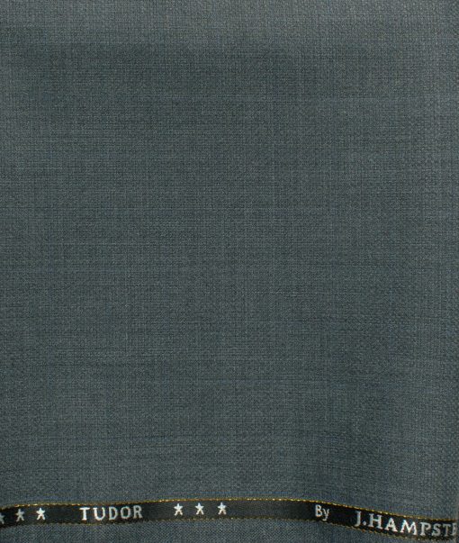 J.Hampstead Men's 45% Wool Checks Super 120's1.30 Meter Unstitched Trouser Fabric (Grey)