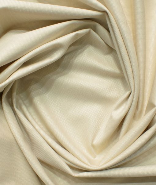 Mafatlal Men's Cotton Blend Wrinkle Free Structured 2.25 Meter Unstitched Shirting Fabric (Beige)