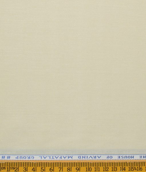 Mafatlal Men's Cotton Blend Wrinkle Free Structured 2.25 Meter Unstitched Shirting Fabric (Beige)