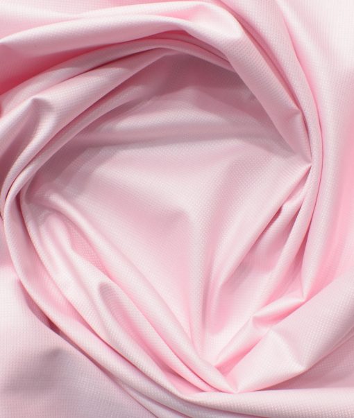 Mafatlal Men's Cotton Blend Wrinkle Free Structured 2.25 Meter Unstitched Shirting Fabric (Pink)