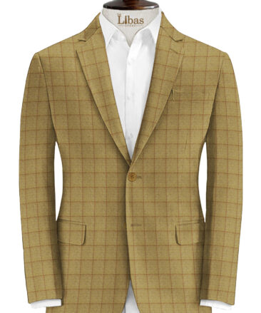 OCM Men's 100% Merino Wool Checks Fine 2 Meter Unstitched Tweed Jacketing & Blazer Fabric (Worsted Grey)