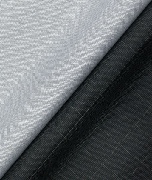 Combo of Unstitched Burgoyne Light Grey 1.60 Meter Shirt and Raymond Dark Grey 1.25 Meter Trouser Fabric