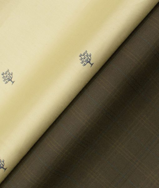 Combo of Unstitched Donzito Beige 1.60 Meter Shirt and Raymond Dark Brown 1.25 Meter Trouser Fabric