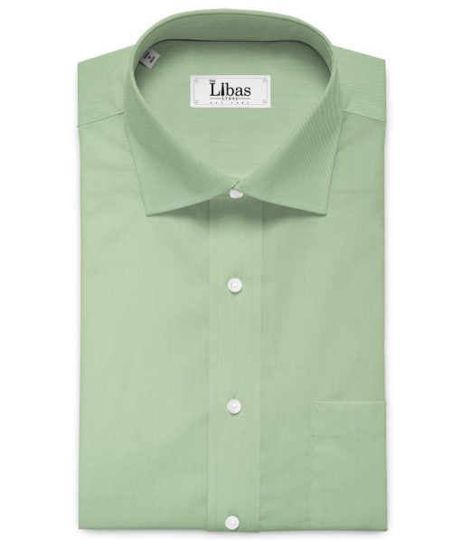 Burgoyne Men's Giza Cotton Solids 2.25 Meter Unstitched Shirting Fabric (Light Olive Green)