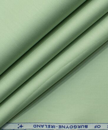 Burgoyne Men's Giza Cotton Solids 2.25 Meter Unstitched Shirting Fabric (Light Olive Green)