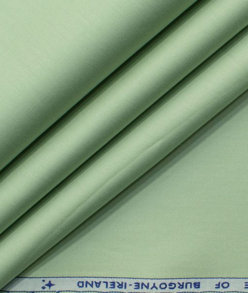 Burgoyne Men's Giza Cotton Solids 2.25 Meter Unstitched Shirting Fabric (Light Olive Green)