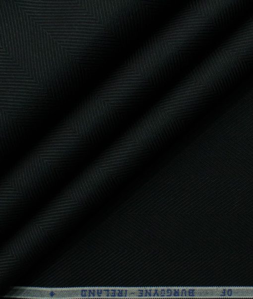 Burgoyne Men's Giza Cotton Striped 2.25 Meter Unstitched Shirting Fabric (Black)