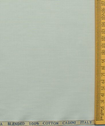 Cadini Men's Giza Blended Cotton Striped 2.25 Meter Unstitched Shirting Fabric (Light Grey)