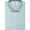 Cadini Men's Giza Blended Cotton Checks 2.25 Meter Unstitched Shirting Fabric (White & Green)