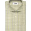 Cadini Men's Giza Blended Cotton Checks 2.25 Meter Unstitched Shirting Fabric (White & Yellow)