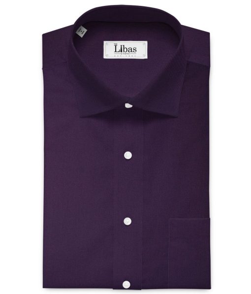 Donear Men's 100% Cotton Solids 2.25 Meter Unstitched Shirting Fabric (Dark Purple)