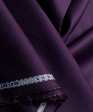 Donear Men's 100% Cotton Solids 2.25 Meter Unstitched Shirting Fabric (Dark Purple)