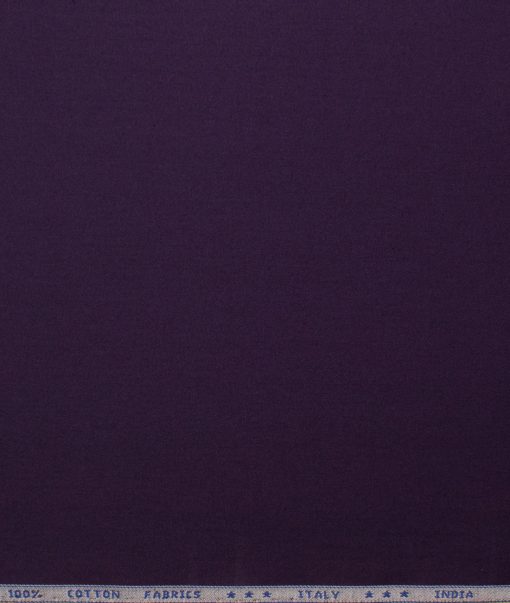 Donear Men's 100% Cotton Solids 2.25 Meter Unstitched Shirting Fabric (Dark Purple)