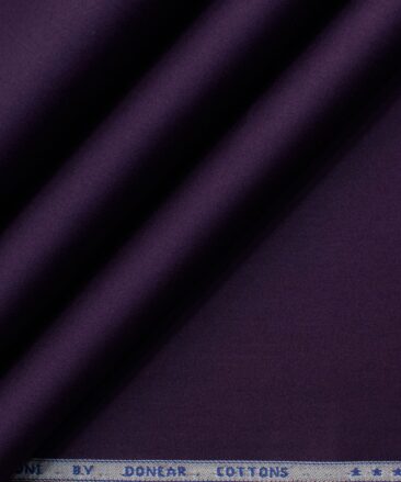 Donear Men's 100% Cotton Solids 2.25 Meter Unstitched Shirting Fabric (Dark Purple)