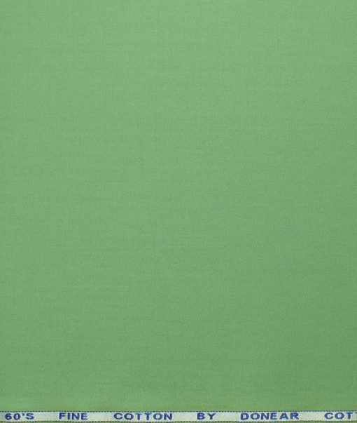 Donear Men's 100% Cotton Solids 2.25 Meter Unstitched Shirting Fabric (Olive Green)