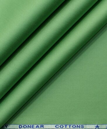 Donear Men's 100% Cotton Solids 2.25 Meter Unstitched Shirting Fabric (Olive Green)