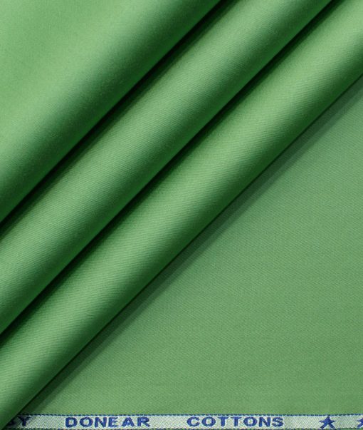 Donear Men's 100% Cotton Solids 2.25 Meter Unstitched Shirting Fabric (Olive Green)