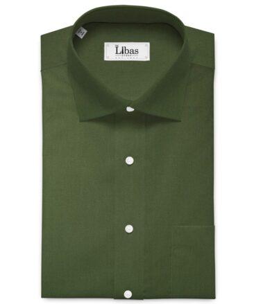 Donear Men's 100% Cotton Solids 2.25 Meter Unstitched Shirting Fabric (Seaweed Green)