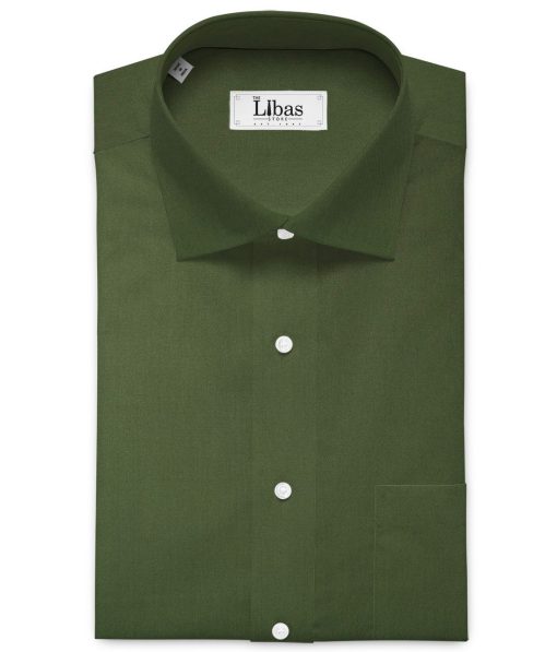 Donear Men's 100% Cotton Solids 2.25 Meter Unstitched Shirting Fabric (Seaweed Green)