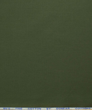 Donear Men's 100% Cotton Solids 2.25 Meter Unstitched Shirting Fabric (Seaweed Green)