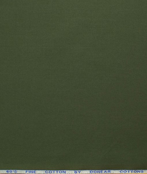 Donear Men's 100% Cotton Solids 2.25 Meter Unstitched Shirting Fabric (Seaweed Green)