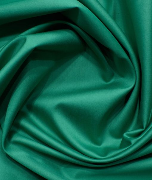 Donear Men's 100% Cotton Solids 2.25 Meter Unstitched Shirting Fabric (Teal Green)