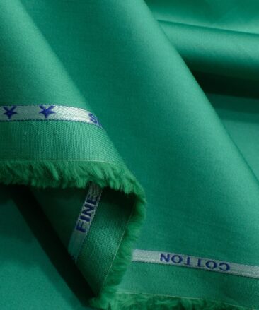 Donear Men's 100% Cotton Solids 2.25 Meter Unstitched Shirting Fabric (Teal Green)