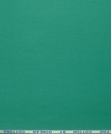 Donear Men's 100% Cotton Solids 2.25 Meter Unstitched Shirting Fabric (Teal Green)