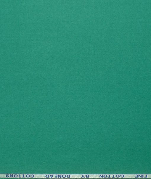 Donear Men's 100% Cotton Solids 2.25 Meter Unstitched Shirting Fabric (Teal Green)