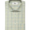 Morarjee Men's Super 60's Egyptian Cotton  Checks 2.25 Meter Unstitched Shirting Fabric (Beige & Blue)