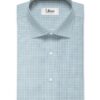 Morarjee Men's Super 60's Egyptian Cotton  Checks 2.25 Meter Unstitched Shirting Fabric (White & Blue)