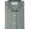 Morarjee Men's Super 60's Egyptian Cotton  Striped 2.25 Meter Unstitched Shirting Fabric (White & Dark Grey)