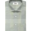 Soktas Men's Giza Cotton Checks 2.25 Meter Unstitched Shirting Fabric (Pistachio & Grey)