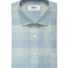 Soktas Men's Giza Cotton Checks 2.25 Meter Unstitched Shirting Fabric (Sky Blue)