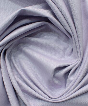 Soktas Men's Giza Cotton Self Design 2.25 Meter Unstitched Shirting Fabric (Light Purple)