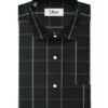 Soktas Men's Cotton Checks 2.25 Meter Unstitched Shirting Fabric (Black & White)