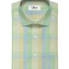 Soktas Men's Cotton Checks 2.25 Meter Unstitched Shirting Fabric (Yellow & Green)