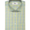 Soktas Men's Cotton Checks 2.25 Meter Unstitched Shirting Fabric (Yellow & Purplish Grey)