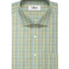 Soktas Men's Cotton Checks 2.25 Meter Unstitched Shirting Fabric (Yellow Grey)